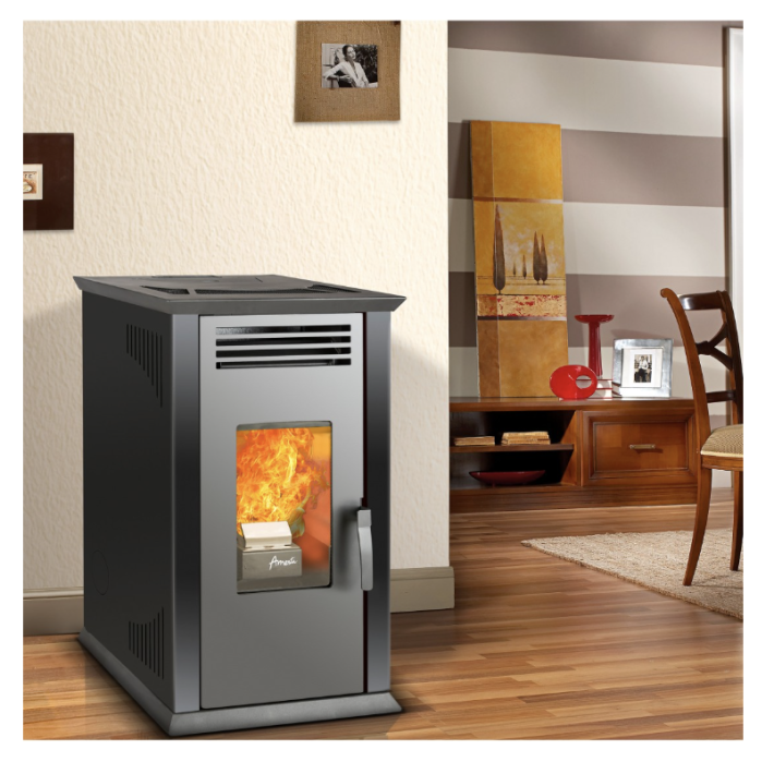 Estufa a Pellet Italy 8100 Plus Negro Satinado Amesti